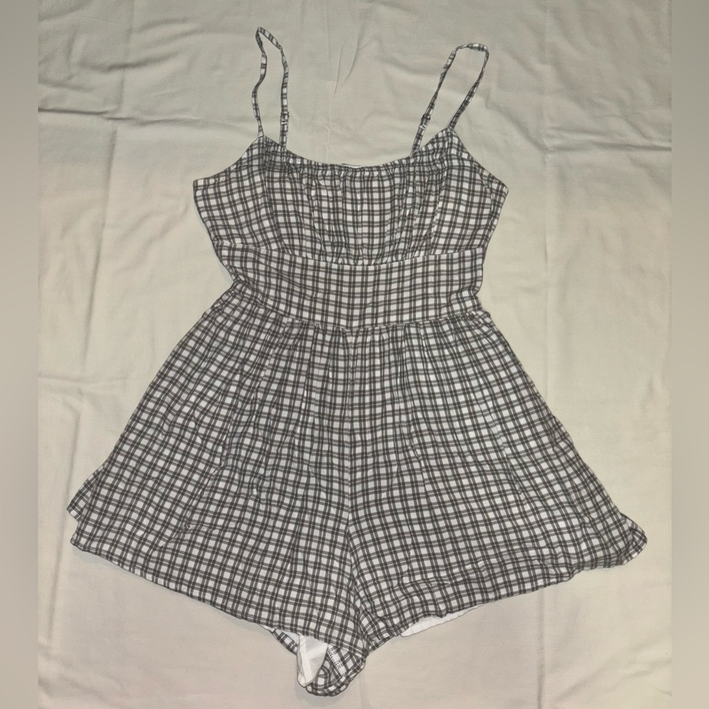 Grey and white romper